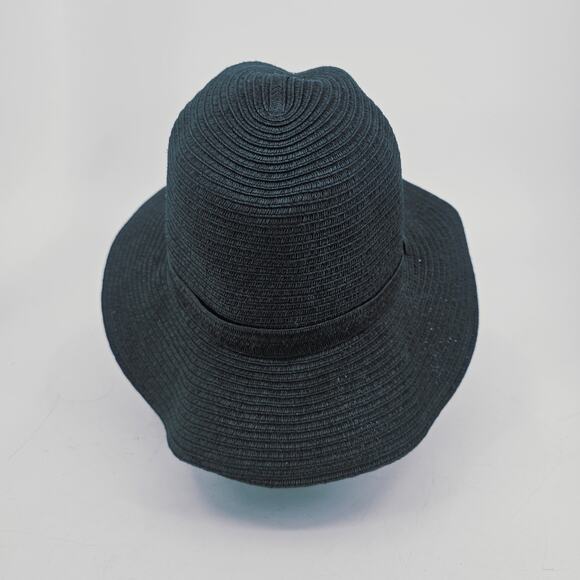 Shade & Shore Wide Brim Straw Floppy Hat Black Summer Spring Woven Golf Hat OS - Picture 3 of 6